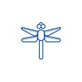 Dragonfly line icon concept. Dragonfly flat vector symbol, sign, outline illustration.