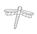 Dragonfly line icon in vector, insect illustration.