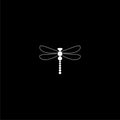 Dragonfly logo icon isolated on dark background Royalty Free Stock Photo
