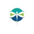 dragonfly logo icon vector template Royalty Free Stock Photo