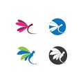dragonfly logo icon vector template Royalty Free Stock Photo