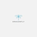 Dragonfly logo minimalist line art modern Royalty Free Stock Photo