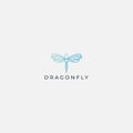 Dragonfly logo minimalist line art vector Royalty Free Stock Photo