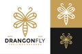 Dragonfly Minimalist Elegant Company Logo design vector symbol icon illustration Royalty Free Stock Photo