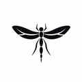 Dragonfly Motif Logo Design Concept On White Background