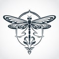 dragonfly ornamental decorative symbol logo Royalty Free Stock Photo