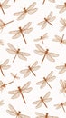 Dragonfly Pattern on White Background for Textile Design Royalty Free Stock Photo