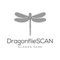 Dragonfly Scan Technology Logo vector Element. Animal Technology Logo Template Royalty Free Stock Photo