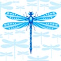 Dragonfly seamless pattern