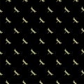 Dragonfly seamless pattern isolated on black background Royalty Free Stock Photo