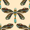 Dragonfly seamless pattern Royalty Free Stock Photo