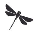 Dragonfly silhouette. Simple template with insects. Vector Illustration