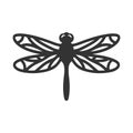Dragonfly Silhouette Vector Illustration Isolated on White Background..plaintext.Copy.Edit Royalty Free Stock Photo
