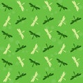 Dragonfly vector art background design for fabric and decor. Royalty Free Stock Photo