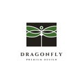 dragonfly vintage logo icon minimalist vector illustration design Royalty Free Stock Photo