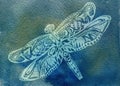 Dragonfly. Watercolor Royalty Free Stock Photo