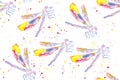 Dragonfly watercolor seamless pattern abstract