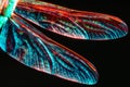 Dragonfly wing on black background Royalty Free Stock Photo