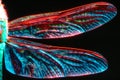 Dragonfly wing on black Royalty Free Stock Photo