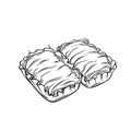 Dragons beard candy chinese cuisine outline icon