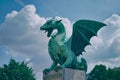 Dragons Bridge detail in Ljubljana Royalty Free Stock Photo