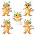 Dragons cartoon set