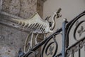 Dragons on the entrance gate of Palazzo civico, Cagliari, Sardinia, Italy