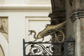 Dragons on the entrance gate of Palazzo civico, Cagliari, Sardinia, Italy Royalty Free Stock Photo