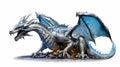 Ferocious Dragon on the white background. Ai-generated. Royalty Free Stock Photo