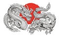 Dragons from Japan sticker colorful