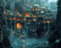 Dragons lair hidden beneath a magical city