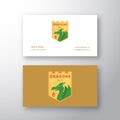 Dragons Medeival Sports Team Emblem. Abstract Vector Sign, Symbol or Logo and Business Card Template. Mythical Reptile