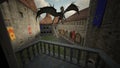 The Dragon Attack the Castle, 3D Illustration