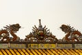Dragons on roof of Citadel of Hue Vietnam Royalty Free Stock Photo