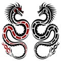 Dragons, tribal tattoo Royalty Free Stock Photo