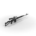 Dragunov sniper rifle gun isolated on white. 3D illustration