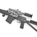 Dragunov sniper rifle gun on white. 3D illustration Royalty Free Stock Photo
