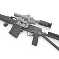 Dragunov sniper rifle gun on white. 3D illustration