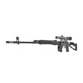 Dragunov Sniper Rifle SVD on white. 3D illustration Royalty Free Stock Photo