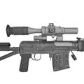 Dragunov Sniper Rifle SVD on white. 3D illustration