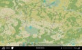 Drahicyn District outlined, Belarus. Topographic Humanitarian Royalty Free Stock Photo