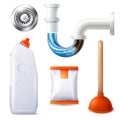 Drain Cleaner Icon Set