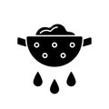 Drain food black glyph icon