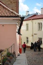 drain in the form of a boot on the old streets of medieval Tallinn