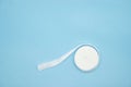 Drain gauze on blue background,medical equitment for dressing wo