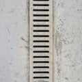 Drain grate in concrete floor Royalty Free Stock Photo