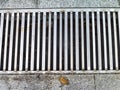 the drain grate metal rods tile surface