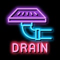 drain grate neon glow icon illustration