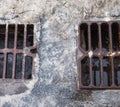 Drain grates on the road Royalty Free Stock Photo