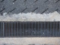 Drain gutter grid Royalty Free Stock Photo